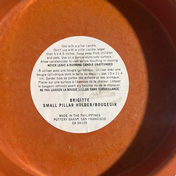 Pottery Barn Tuscan “Brigitte” Small Pillar Candle Holder - Picture 2 of 10